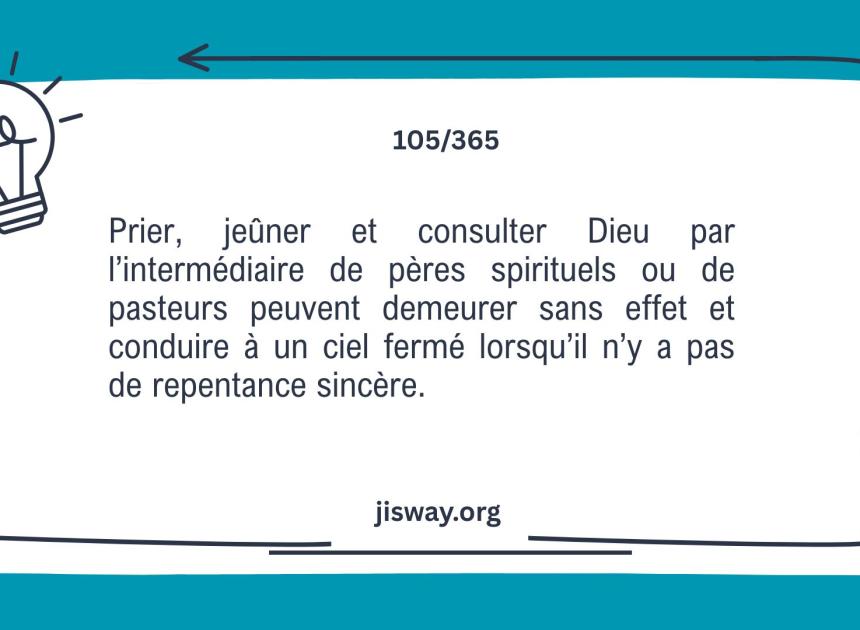 Sans repentance, le ciel reste fermé.
