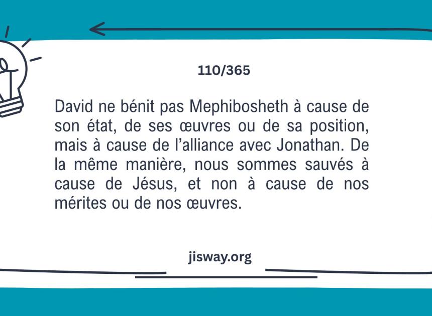 Bénis par l’alliance, non par les œuvres.