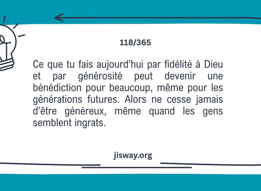La générosité fidèle traverse les générations.